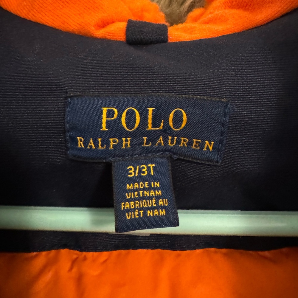 Polo by Ralph Lauren Kids Navy and Orange Puffer Jacket - Picture 7 of 10